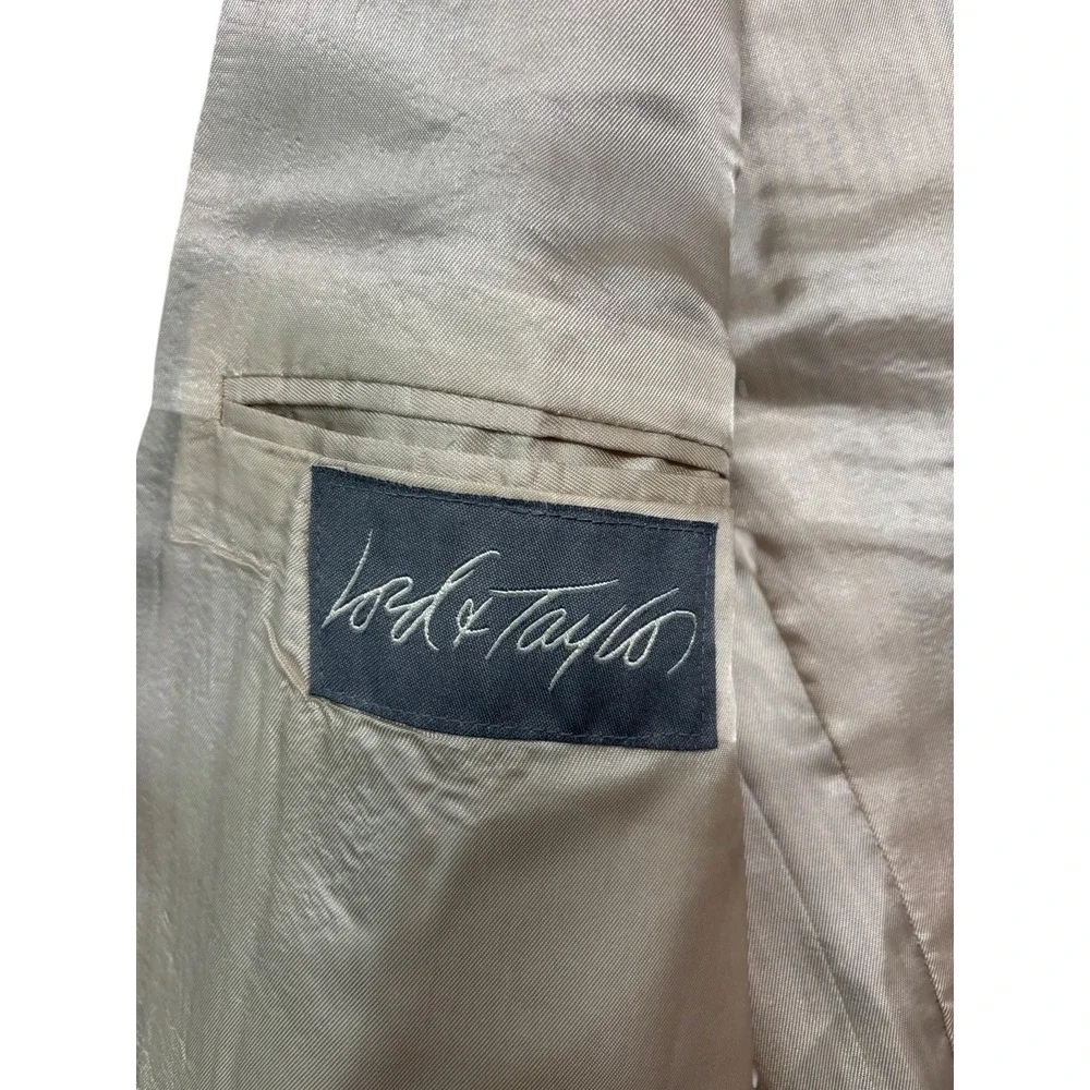 Nautica 40L 34x34 Blue White Stripe Seersucker 2pc Pant Suit Cotton Pleated Cuff